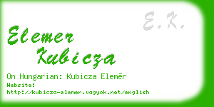 elemer kubicza business card